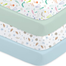 Cot Bed Sheets Fitted – 4 Pack Baby Sheets, Soft Microfibre,
