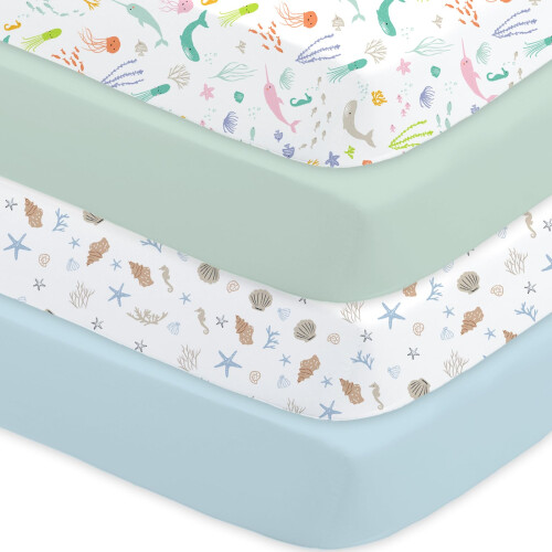 Cot Bed Sheets Fitted – 4 Pack Baby Sheets, Soft Microfibre,