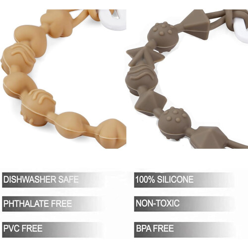 PandaEar 7 Pack Silicone Pacifier Clips, One Piece Design Pa 1