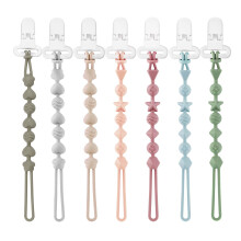 PandaEar 7 Pack Silicone Pacifier Clips, One Piece Design Pa