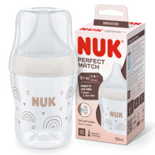 NUK Perfect Match Baby Bottle | 0+ Months | Adapts to Baby's