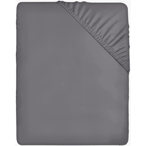 Utopia Bedding Fitted Sheet Double, Grey - Deep Pocket 14 inch (35 cm) - Ea