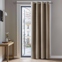 Deconovo Door Curtain Thermal Home Decorative Solid Thermal Insulated Black