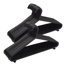 KAPCO Black Plastic Clothes Hangers – 50 Pack Strong Adult Coat Hangers for