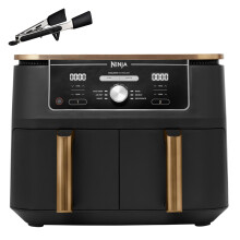 Ninja Foodi MAX Dual Zone Air Fryer, Amazon Exclusive, Tongs, 2 Drawers, 9.