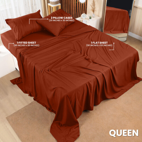 Utopia Bedding Queen Bed Sheets Set - 4 Piece Bedding - Brushed Microfiber 1