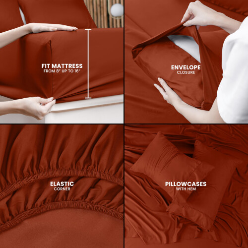 Utopia Bedding Queen Bed Sheets Set - 4 Piece Bedding - Brushed Microfiber 2
