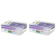 Sistema Bento Box To Go Lunch Box With Yoghurt/Fruit Pot 1.65 L Bpa-Free Re