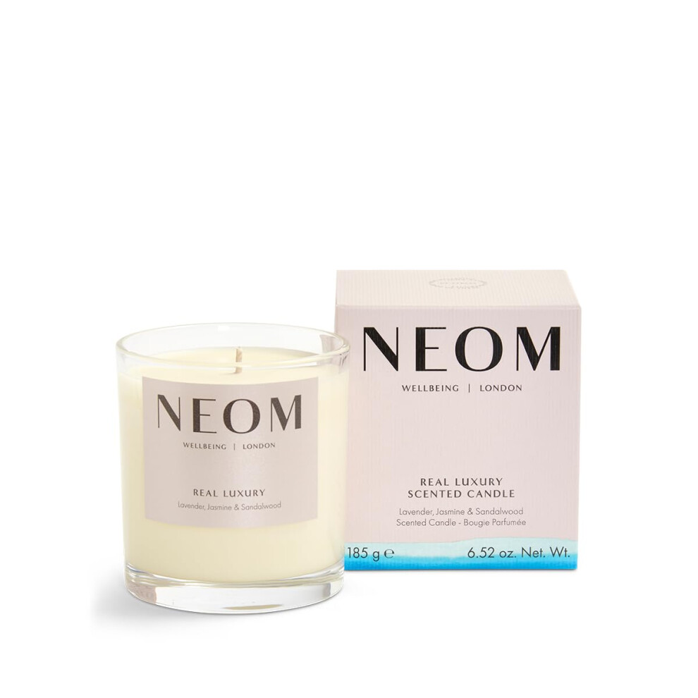 Neom - Real Luxury Scented Candle,1 Wick | Jasmine And Sandalwood Lavender