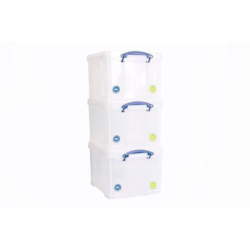 Really Useful Really Useful Plastic Storage Box Bonus Pack 3x35 Litre Clear 1