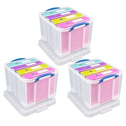 Really Useful Really Useful Plastic Storage Box Bonus Pack 3x35 Litre Clear 2