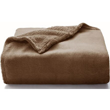 WAVVE Microfibre Flannel Fleece Blanket, Sofa Throw 150 x 200 cm, Brown, Do