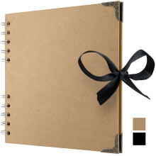Bstorify Square Scrapbook Photo Albums 36 Pages (18 x 18 cm) Brown Thick 20