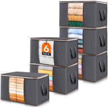 Lifewit 6 Pack Clothes Storage Bags, Foldable Storage Box Moving Bags Wardr