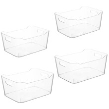 Grace Store 4PCS Storage Organisers Clear Plastic Bathroom Organiser Versat