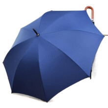 Golf Umbrella Windproof Extra Strong Automatic Canopy with Vintage Wooden Hook Handle - Blue Stock Umbrella
