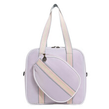 Tennis Racket Bag Waterproof Large Capacity Sports Equipment Bag with Carry Strap in Purple for Tennis Gear Storage