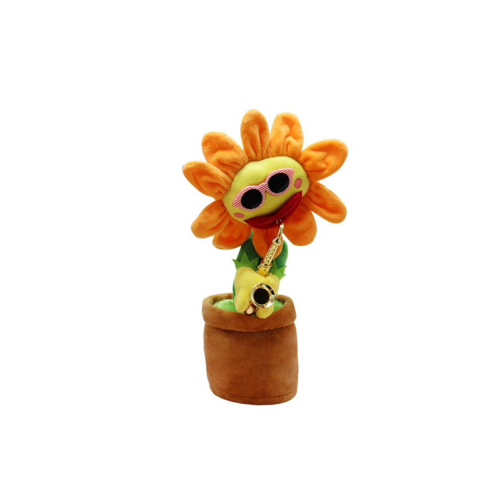 ( Pointed) Sunflower Saxophone Plush Toy With Singing And Dancing Functions For Gift Kid Orange