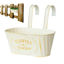 Balustrade Pflanzer for Outdoor Use - Metal Flower Planter for Fence, Garden Terrace, and Window Boxes