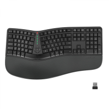 2.4G Wireless Ergonomic Keyboard - Split Design Health Keyboard with Curved Layout for Office and Home Use