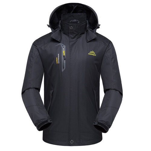 (Black, M) Waterproof Men Windproof Warm Coat Snow Winter Jacket Outdoor Clothes Outwear
