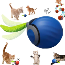 (Style1-blue) NewSpeedy Tail 2.0 Cat Toy, Speedy Tail Cat Toy, Interactive Cat Ball Toy, Smart Cat Toys Ball, Two Speed Adjustment, with Tail