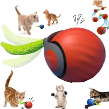 (Style1-orange) NewSpeedy Tail 2.0 Cat Toy, Speedy Tail Cat Toy, Interactive Cat Ball Toy, Smart Cat Toys Ball, Two Speed Adjustment, with Tail