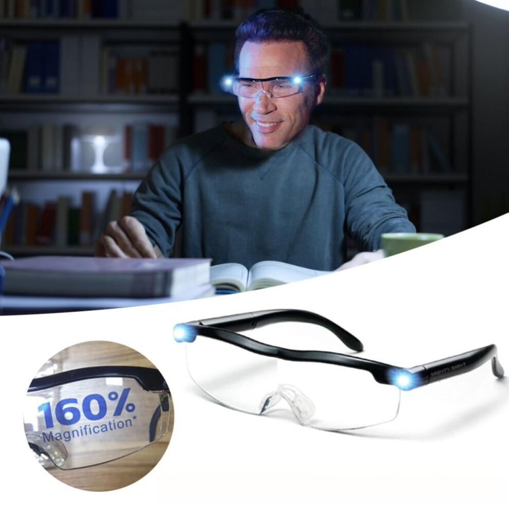 Glasses 160 Magnifier With Led Lamp Antiblue Reading Zoom 16 Times Magnifying