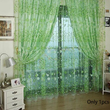 (Green, 100*200cm) 10679in Voile Floral Curtains Print Window Home Decoration Multicolor Rod Type