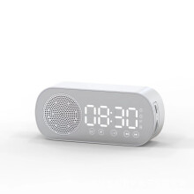 (White) Led Digital Mirror Alarm Clock With Radio And Bluetooth Speaker Use Daily For