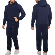(NavyBlue, L) Pullover Mens New Tracksuit Hoodie Jogging Bottoms Set Sweater Stretch Jogger