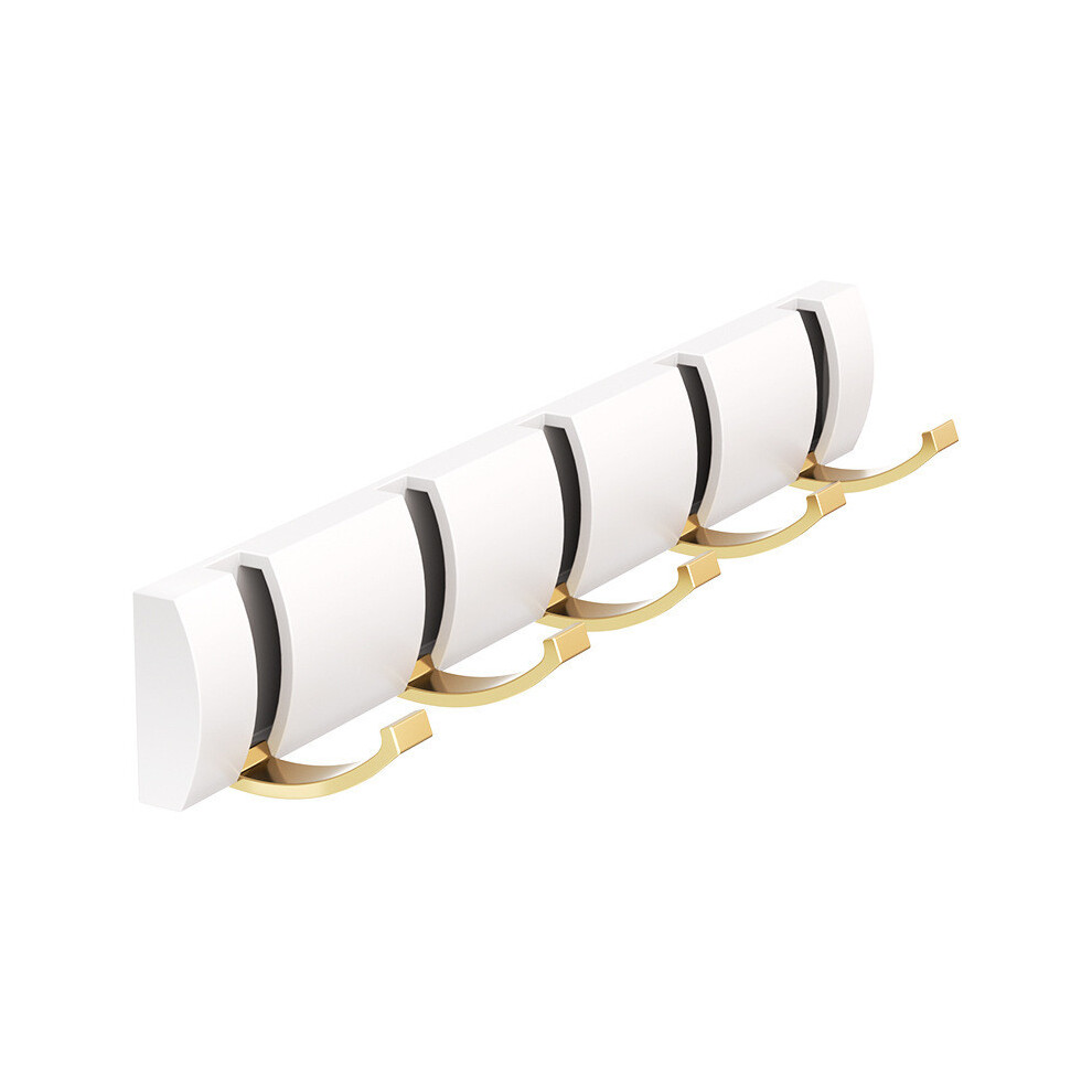 (Gold, Five) Hook Wall Mounted Floating Coat Rack Space Saving High Load Solid Color Bearing-image-OPC-PJTPGQS-NEW