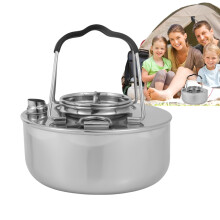 Camping Water Boiling Kettle - Large Capacity Teapot and Coffee Pot for Outdoor Cooking - Durable Hiking and Picnic Gear