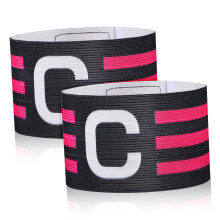 Football Captain Armbands - 2 Pack Elastic Breathable Bands for Adults, Non-Slip Sports Training and Competitions