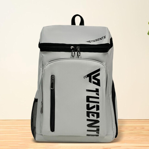 Tennis Backpack Racket Bag for Badminton Squash Rackets, Durable Silver Design, Lightweight, Adjustable Straps 2