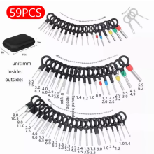(59pcs) 59Pcs Car Terminal Removal Kit Universal Wire Plug Connector Extractor Puller Pin Remover Repairing Disassembly Tool