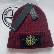 (Wine Red)Winter Strickmütze Outdoor Winddicht Kältefest Kompass Deko Warm Mütze