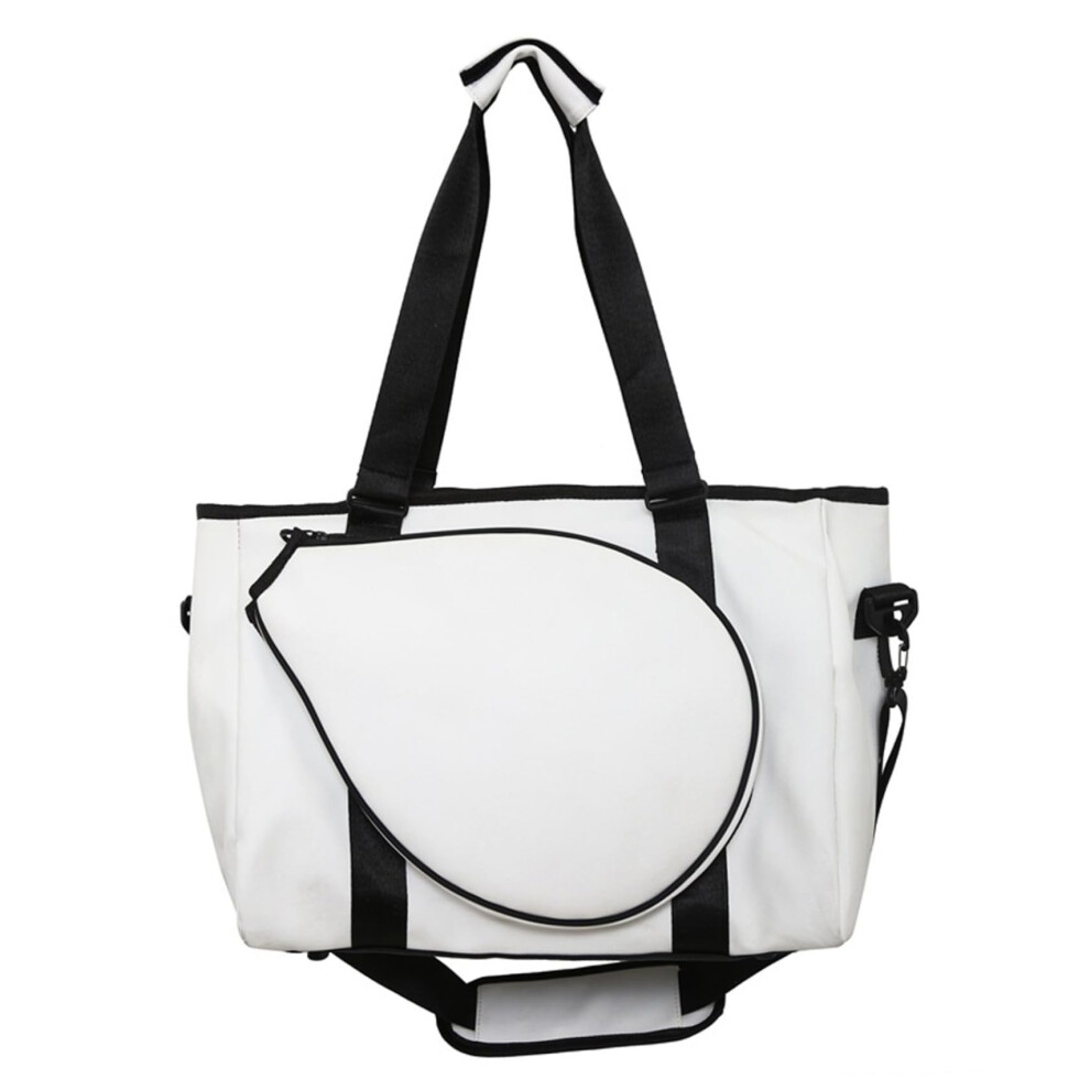 Badminton Racket Bag 17 x 10 x 13 Inch Oxford White Shoulder Sports Bag with Padding for Tennis and Badminton-image-OPC-PJTRXMH-NEW