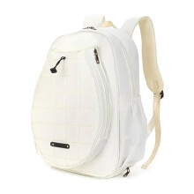 Badminton Rucksack – Adjustable Lightweight Sports Bag for Tennis Rackets, Elegant White Women's Backpack with Compartment