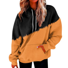 Damen Sweatshirt Pullover Vintage Oversize Hoodie Farbverlauf Langarmshirt mit Taschen für Teenager Mädchen Casual Mode