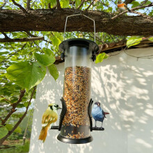 Vogelfutterspender Hängend, Metall Vogel Futterstation für Garten, Kleine Vogelfutterbox Wildvögel, Futterplattform 1