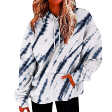 Women's Sweatshirt Pullover Vintage Oversize Hoodie Color Gradient Long Sleeve Shirt with Pockets for Teenage Girls Comfortable Casual
