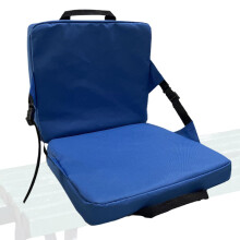 Travel Seat Cushion with Height Adjustment, Portable Foldable Stadium Chair, Padded Bleacher Seat for Airplane and Camping, Blue