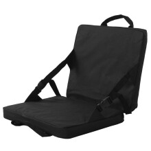 Floor Chair with Back Support for Outdoor Use, Portable Black Stadium Seat with Backrest, Comfortable and Adjustable Design