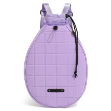 Quilted Tennis Backpack, Waterproof Badminton Racket Bag, Portable Shoulder Bag, Zipper Closure, Violet Color