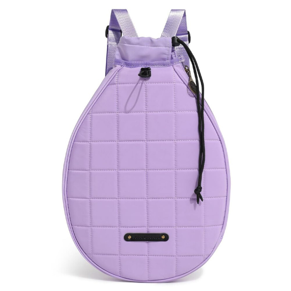 Quilted Tennis Backpack, Waterproof Badminton Racket Bag, Portable Shoulder Bag, Zipper Closure, Violet Color-image-OPC-PJTS6M9-NEW