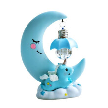 Cartoon Moon Led Night Light Resin Baby Nursery