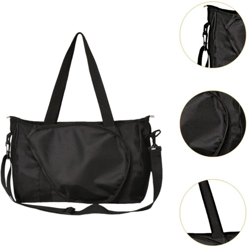 Multi-Purpose Tennis Bag for Rackets with Detachable Strap, Black, Durable Material, Adjustable Size 1