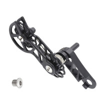 Mountain Bike Chain Tensioner Aluminum Alloy Dual Spring Chain Guide Black for Single Speed Bicycles