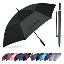 Large Windproof Umbrella 114cm, Auto Open Golf Umbrella for Men and Women, Double Layer Breathable Canopy Design